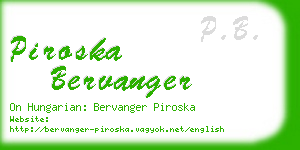 piroska bervanger business card